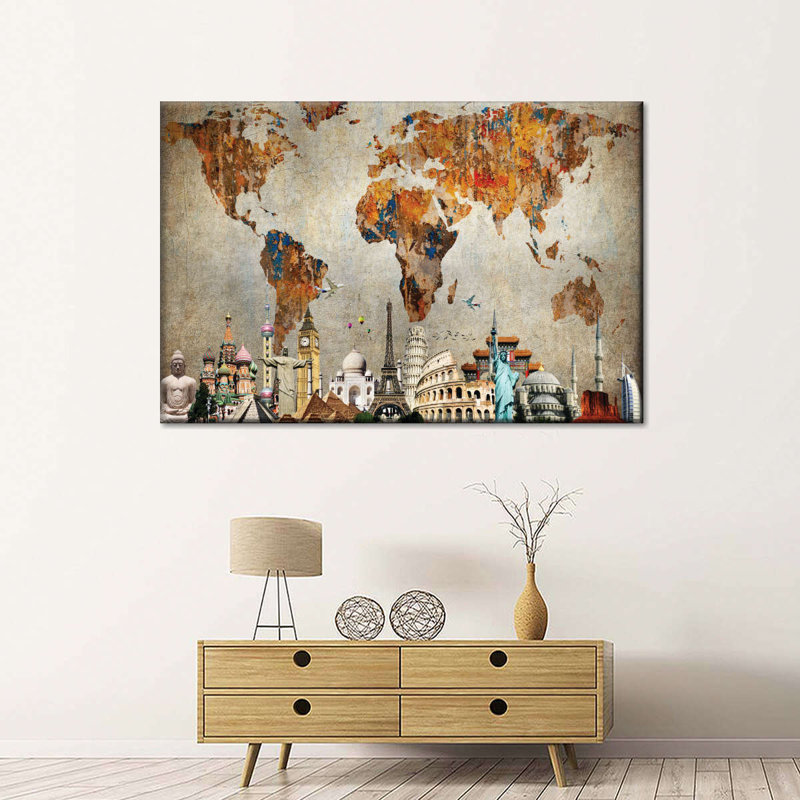 Rusty World Map Canvas Print, 20'' W x 30'' H