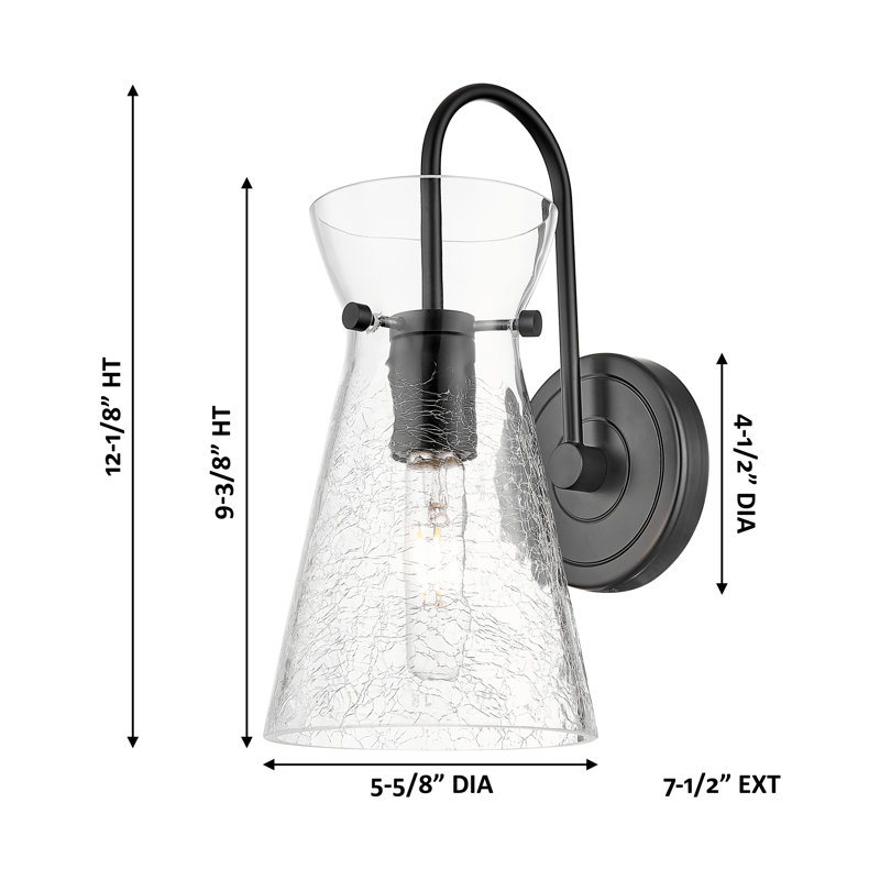 Nicole – 1 Light 6" Sconce, Matte Black