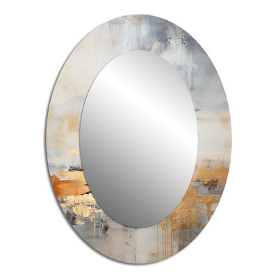 Miroir mural Minimalisme beige et doré horizon I - Beige