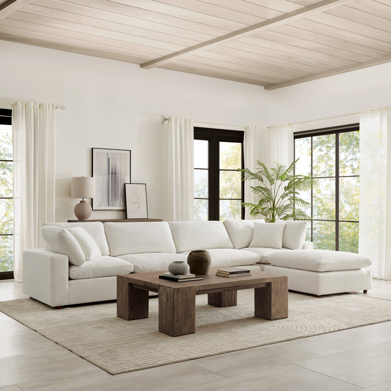 Ensemble de canapé Serene Minimalist Comfort avec 1 tabouret de 5 pièces