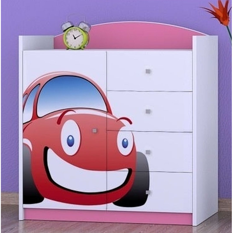 Nevarez Kids 4 - Drawer Combo Dresser, Pink