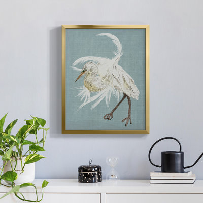 Heron Plumage IV - toile encadrée de qualité supérieure - prête à être accrochée