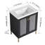 Contreplaqué de meuble-lavabo autoportant de 28 pouces avec lavabo en céramique, porte à fermeture douce