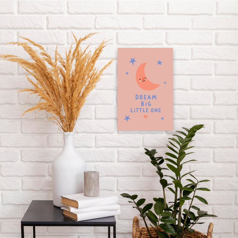 Smiling Moon Dream Big Abstract Contemporary Landscape Nature Wall Art Print by Treechild - Wrapped Canvas Print