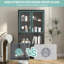 Armoire décorative à double porte en verre - tablettes réglables, pieds, acier laminé à froid-106647216