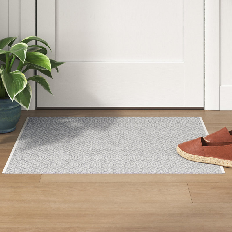 Petra Trellis Handmade Flatweave Area Rug, Rectangle 2' x 3', Gray/White
