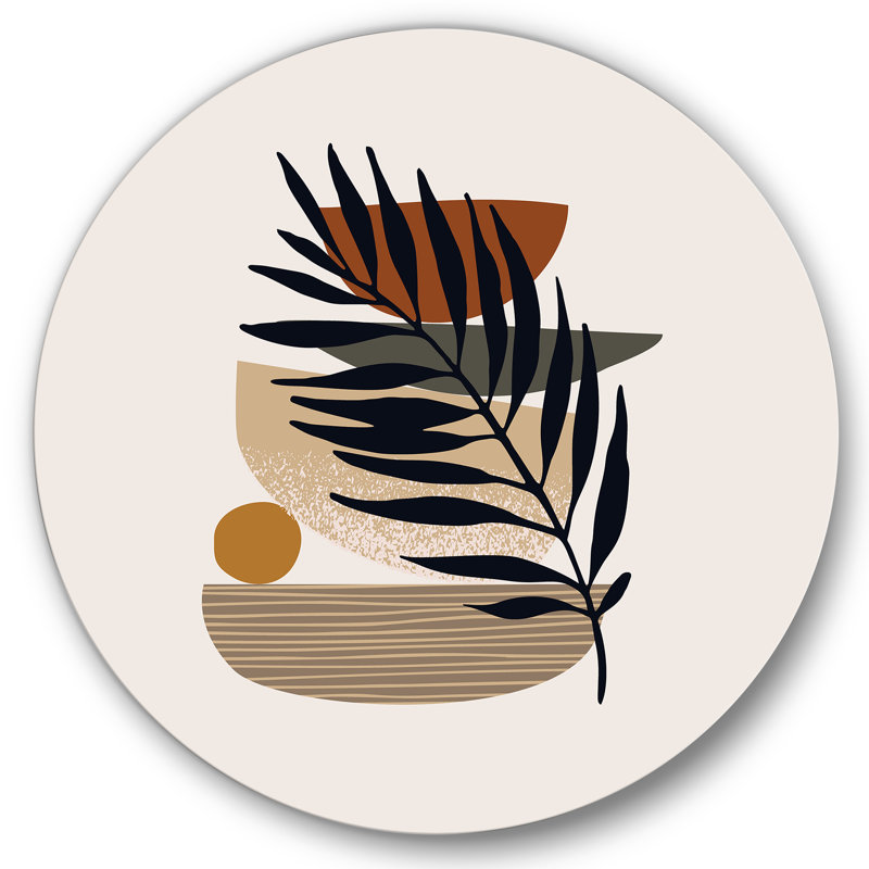 «Tropical Leaf Silhouettes And Shapes IV» - art mural moderne en métal, H 23 po x l 23 po x P 1 po