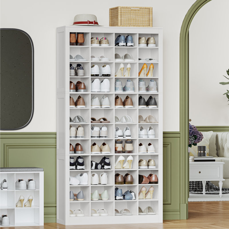 12-Tier Widen Shoe Storage Cabinet, Free Standing Closet Organizers and Storage with 48 Open Cubbie, Space Saving Shoe Rack for Entryway, Bedroom