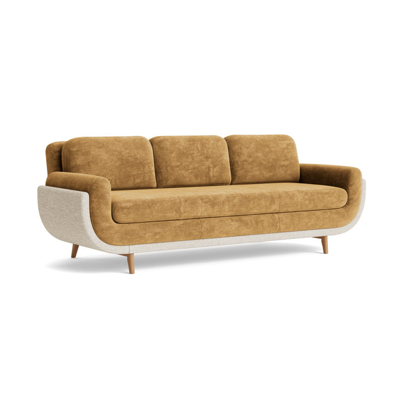 Regatta 100 Sofa, Natural, Vintage Chenille-Bronze/Textured Slub Weave-Toffee