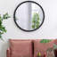 Miroir circulaire avec cadre perlé en métal