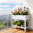 Elevated Raised Garden Bed With Wheels And Storage Shelf, Drainage And Water Monitor