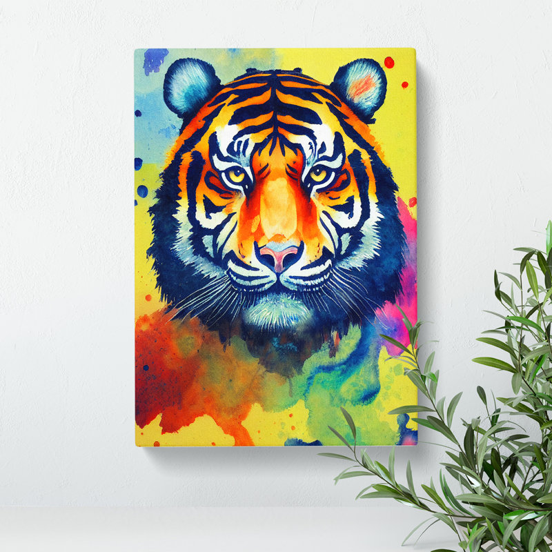 XC1022-4683X Tiger Paint Splash No.1 Abstract - Wrapped Canvas Print, 76cm H x 50cm W x 3cm D