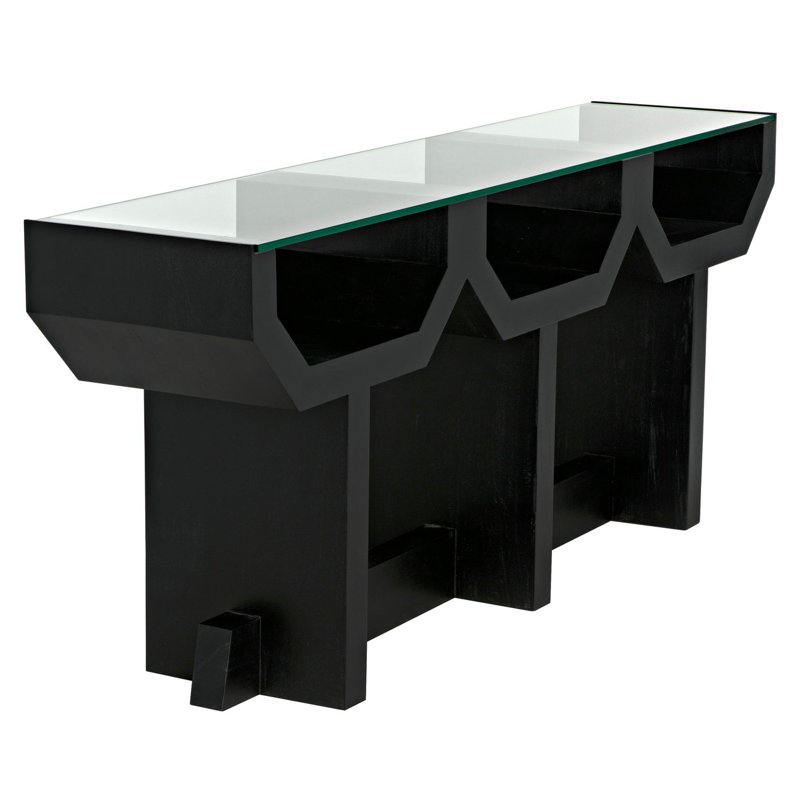 Ando 75'' Glass Top Console Table
