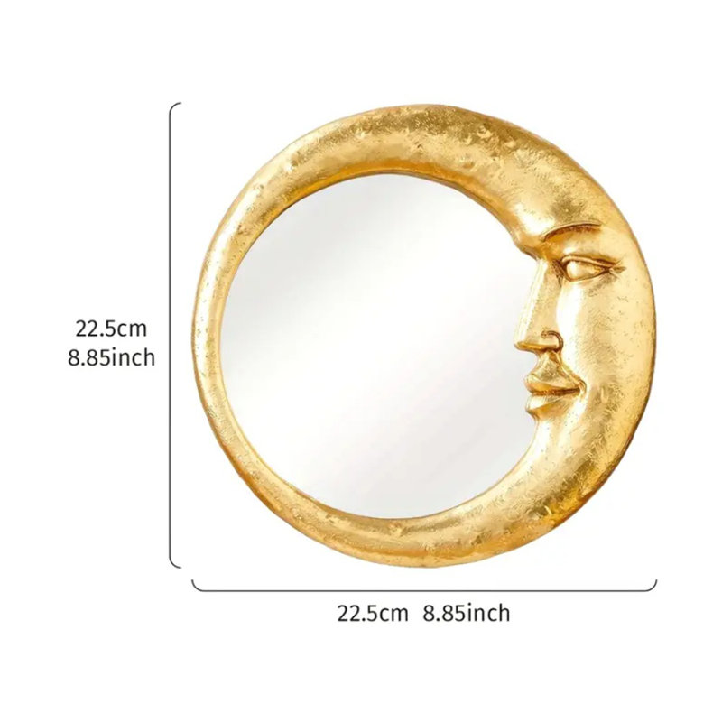 Miroir décoratif rond Golden Face