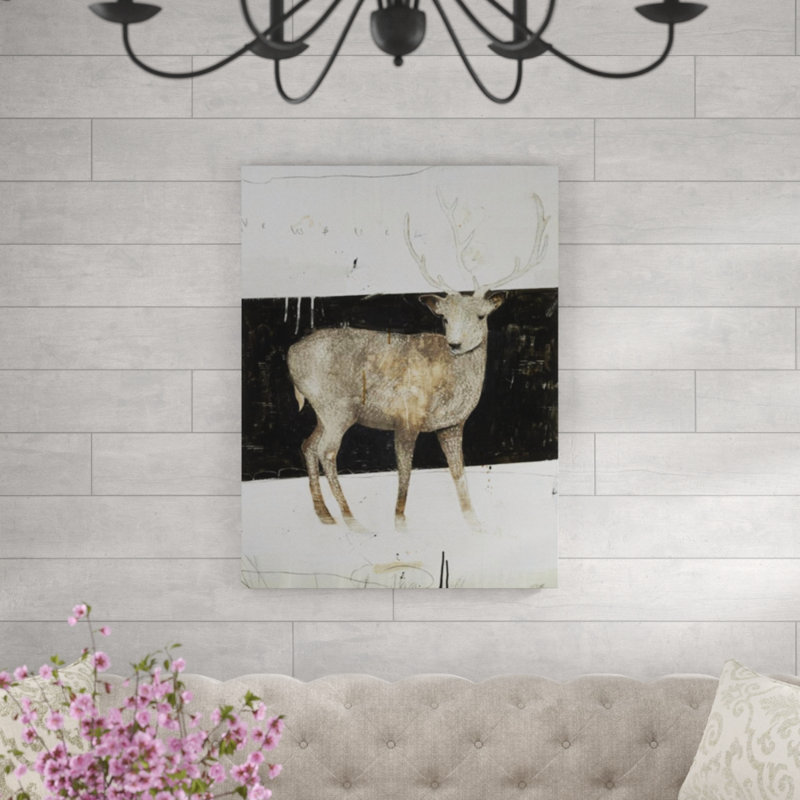 «White Buck» par Patrick Wright - impression, Couche de verre, H 40 po x l 30 po x P 1,5 po