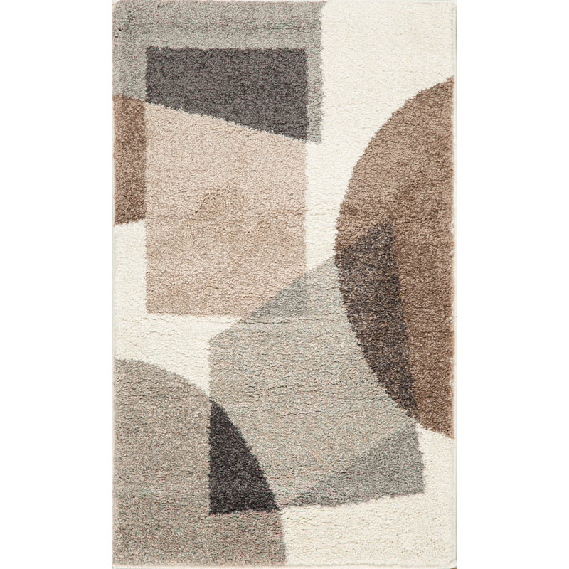 Tapis à motif géométrique abstrait Arbon Collection, Rectangulaire 3 pi x 2 pi