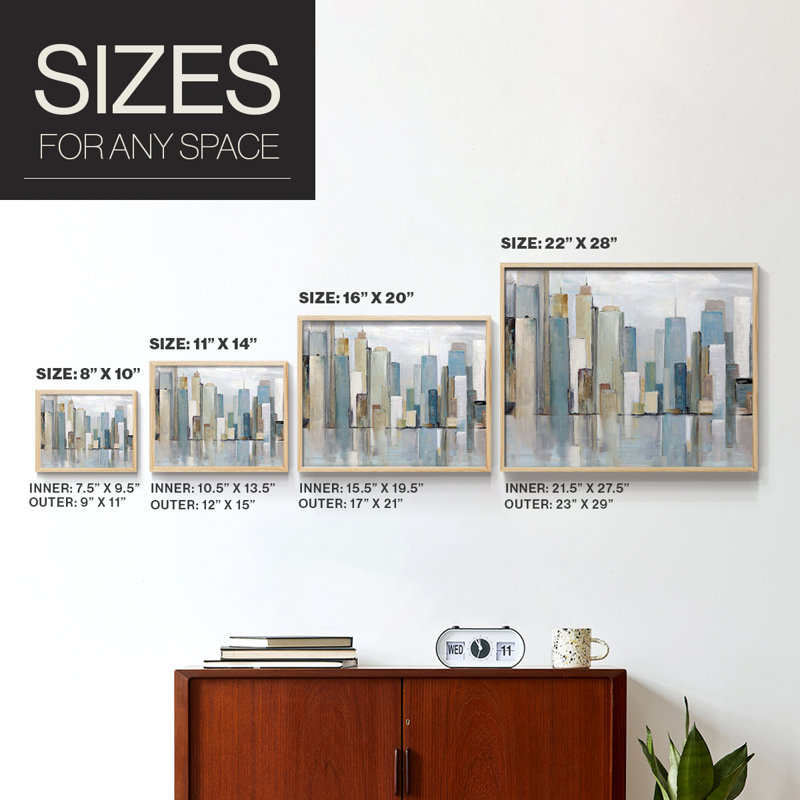 City Reflections -Framed Print - Restickable, 8" H x 10" W, Natural