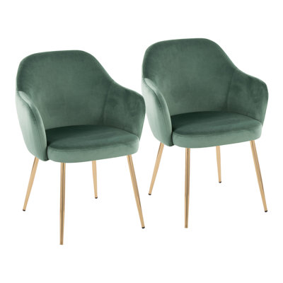 Buena Dining Chair with Tapered Metal Legs - Set of 2