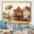 Toile avec cadre flottant or