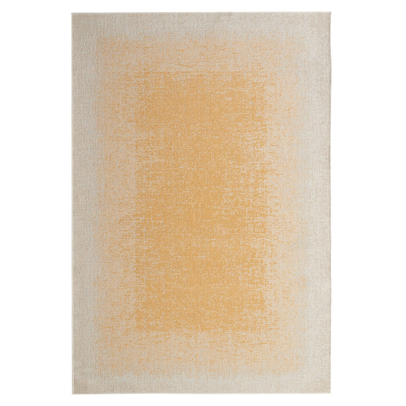 Outdoor Area Rug - Waterproof Easy to Clean Stain Resistant - Patio Indoor Outdoor Porch Deck Balcony Entryway - Ombre Modern - Dhruva - Yellow