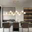 Lustre linéaire moderne en verre bullé 12 lumières 50 "à intensité variable Spoutnik-630464497-626116815