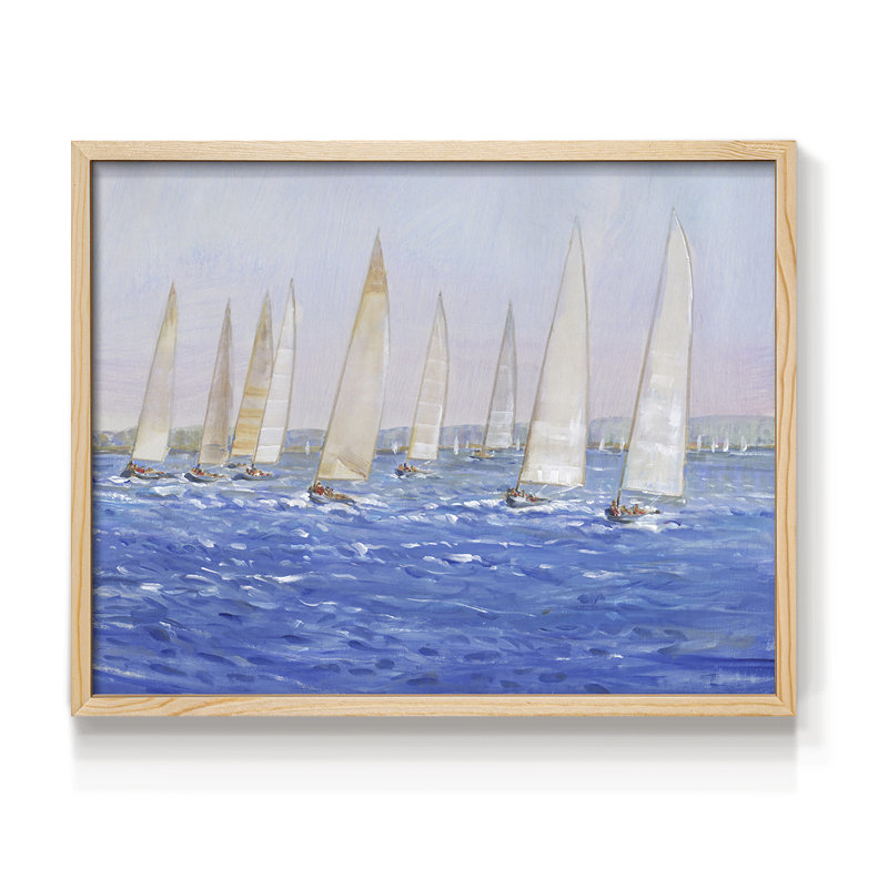 Sailing Event I -Framed Print - Restickable, Natural, 11" H x 14" W