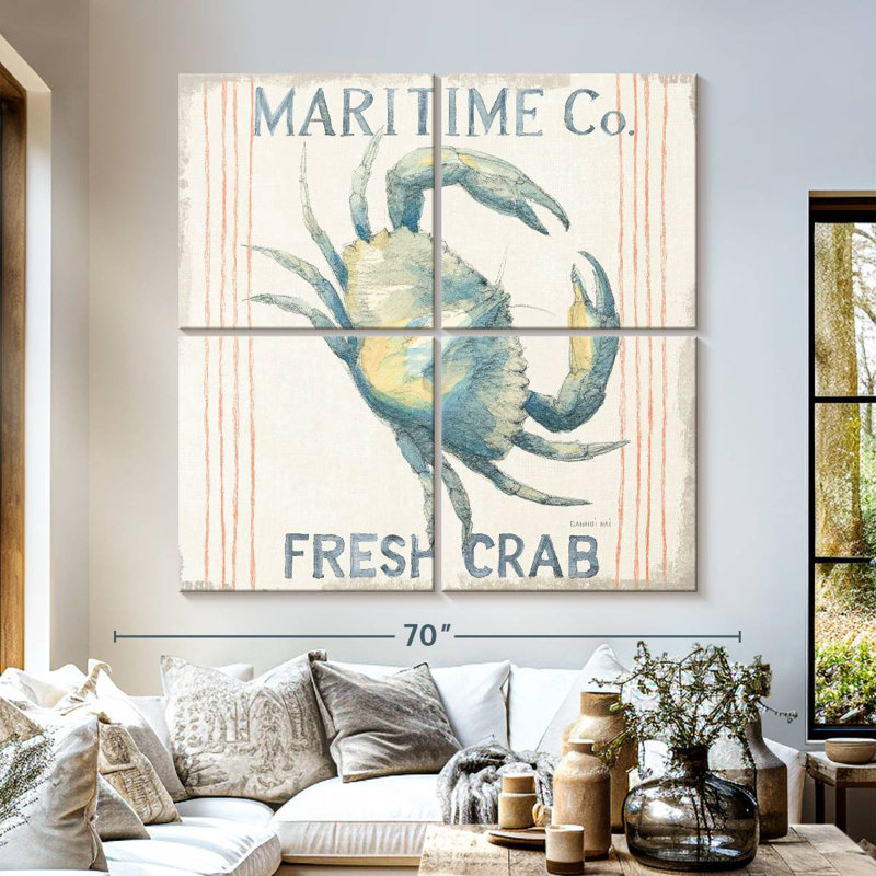 Plaque murale Kema Floursack Nautical Square III, H 57 po x l 57 po