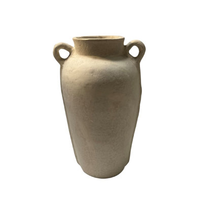 Terracotta Vase Natural Black H 16.3" & Dia 8.5"
