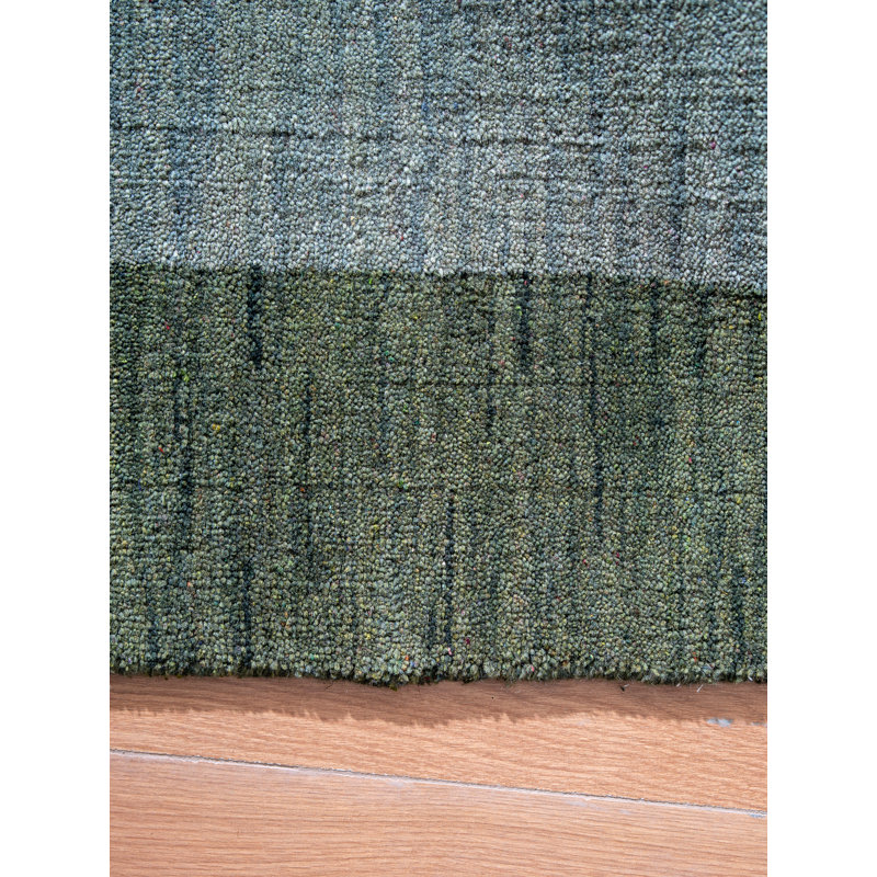 Kenshawn Hand Knotted Loom Wool Eco-Friendly Area Rugs - Rectangle, Blue Color, Contemporary Modern Design, High Pile Thick Handmade Anti Skid Area Rugs for Living Room, Bed Room