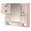 Meuble-lavabo de salle de bain avec lavabo supérieur, armoire à miroir moderne avec barre à serviettes, armoire de rangement pour salle de bain avec 2 portes et 6 tiroirs-1403176599