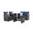 4-Piece Wicker Patio Conversation Set With Glass Table And Cushions-562491547-562491548