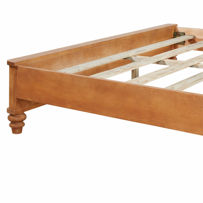 Base de lit en bois massif, Grand lit, Naturel