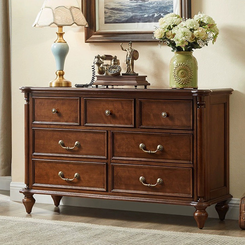 Commodes et commodes rectangulaires en bois massif brun noisette