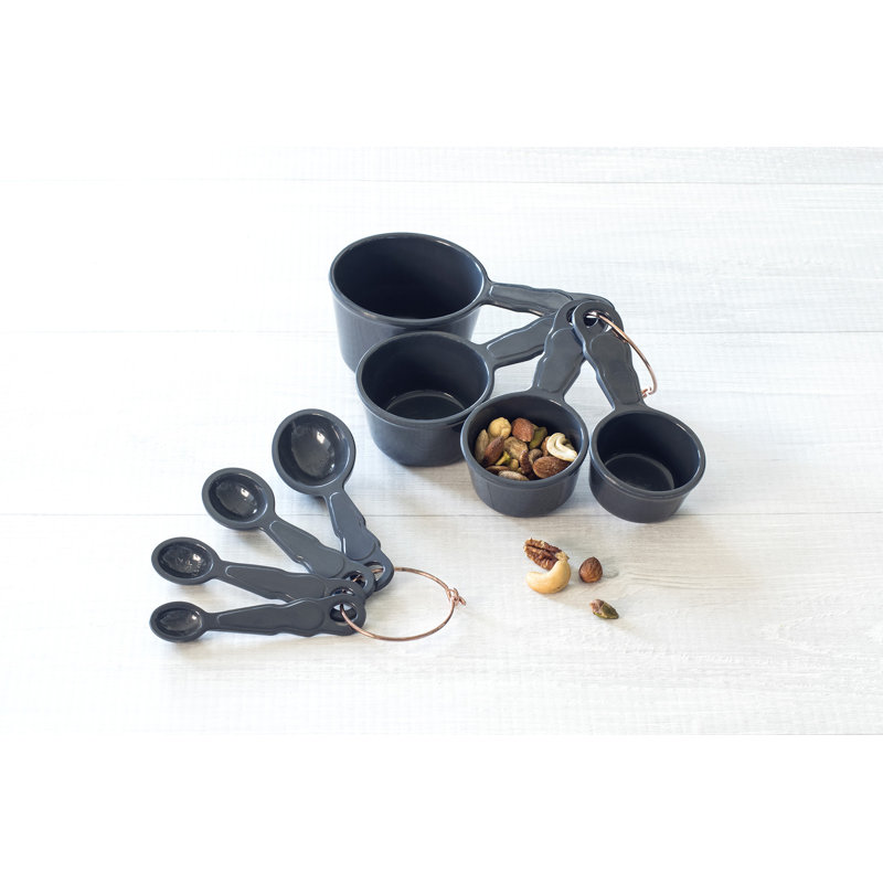 Mint Pantry® Bade 8 -Piece Plastic Stainless Steel Measuring Cup and Spoon Set, Indigo
