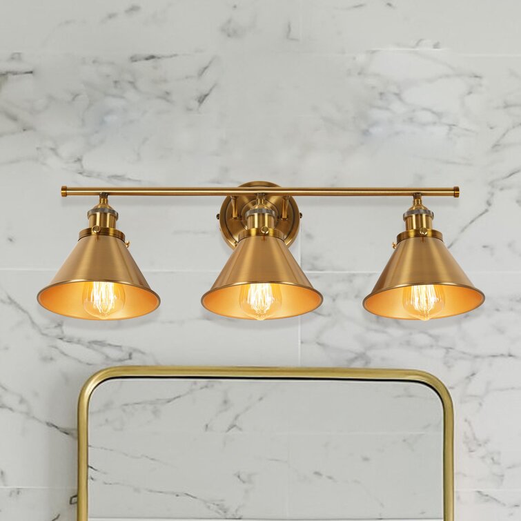 Montegut 3-Light Dimmable Brass Vanity Light