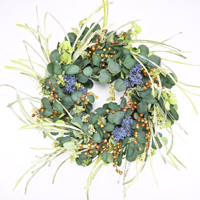 Couronne pour porte 26 po Everyday Spring Eucalyptus Berry
