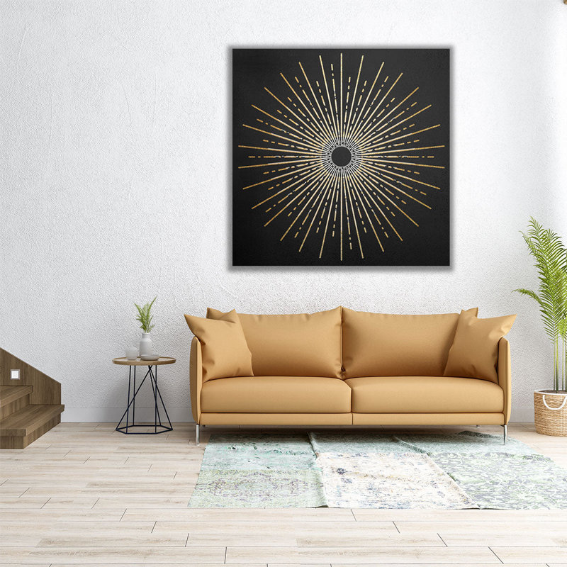 «White Gold Burst», reproduction d'art sur toile, H 12 po x l 12 po