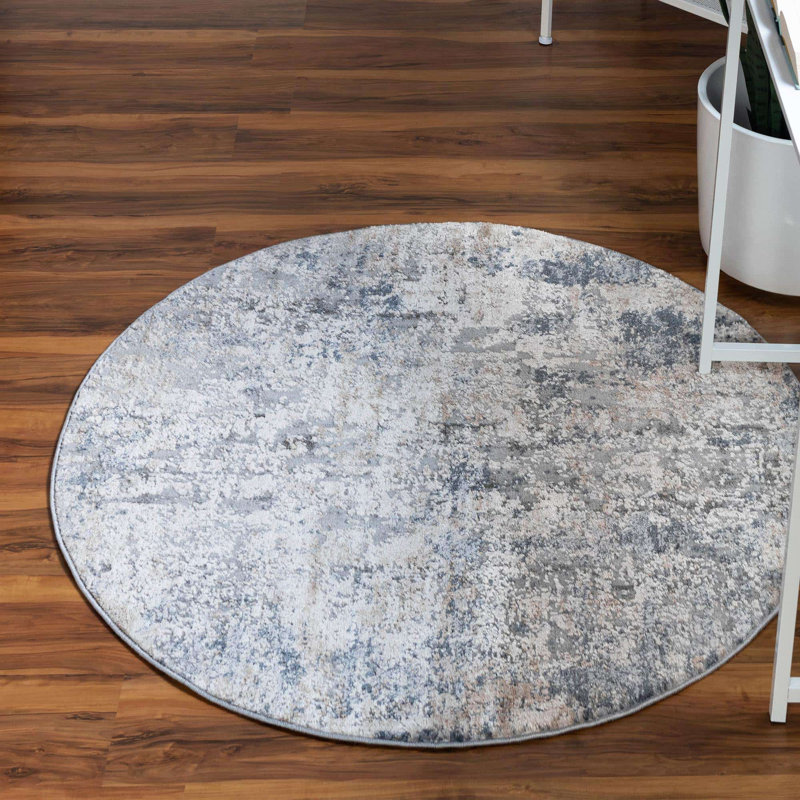 Tapis beige, Rond 4 pi 1 po