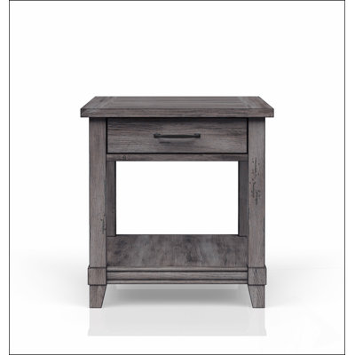 End Table with USB Port, Drawer & Shelf – Storage Side Table, Accent Furniture