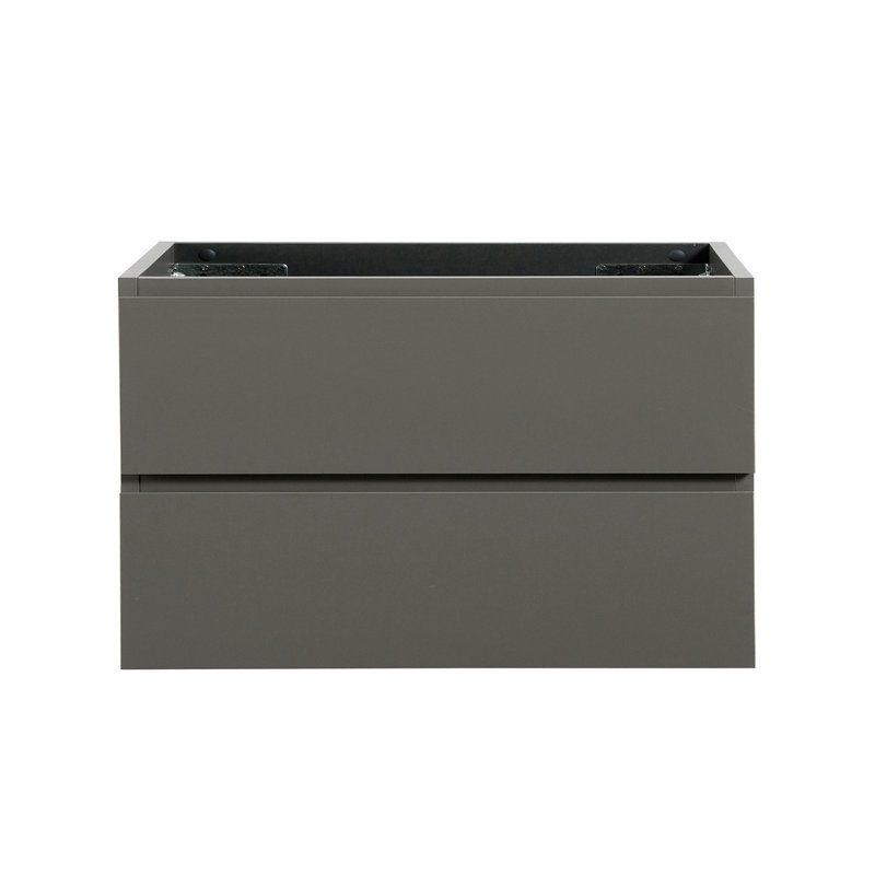 Armoire murale SANS lavabo avec deux tiroirs, Gris