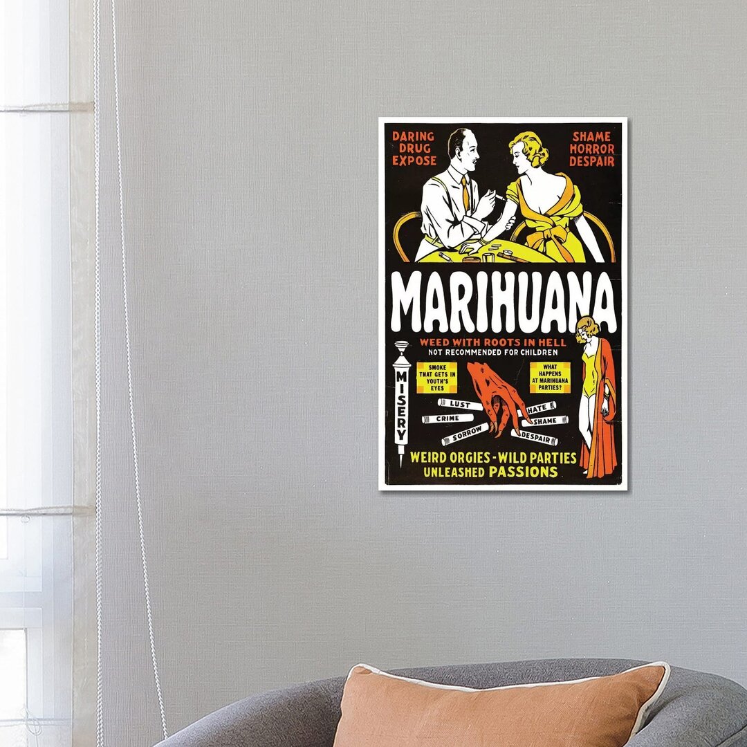 Leinwandbild Marihuana Film Poster II von Radio Days