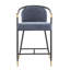 Tabouret de comptoir de 26 po de hauteur avec cadre en métal (ensemble de 2) - bleu marine-119320485