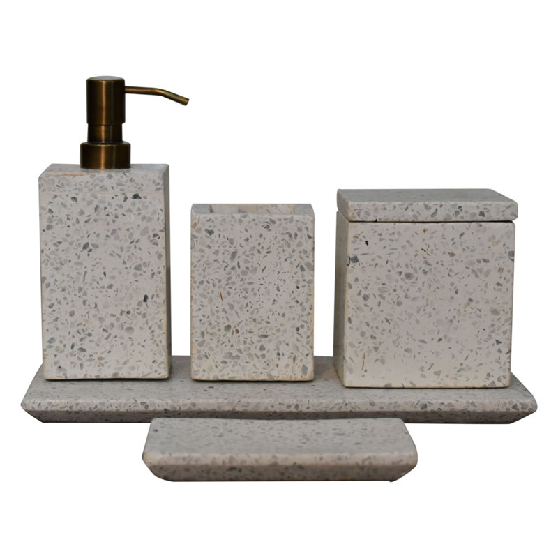 Ahnalia Marble Bathroom Accessory Set