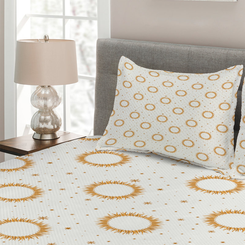 Modern & Contemporary Geometric Shapes Coverlet, King Bedspread + 2 Shams
