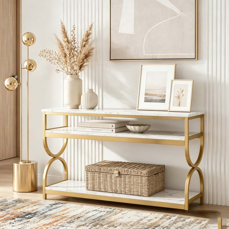Faux Marble Sofa Table