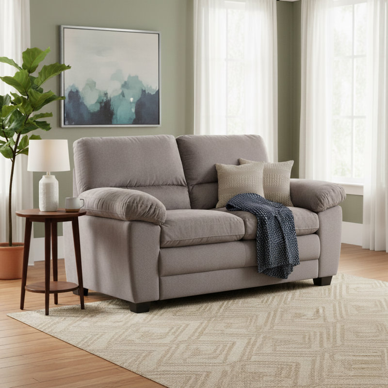 Ehrenberg Upholstered Loveseat, Dark Gray 100% Polyester, 37" H x 41.7" W x 36.2" D