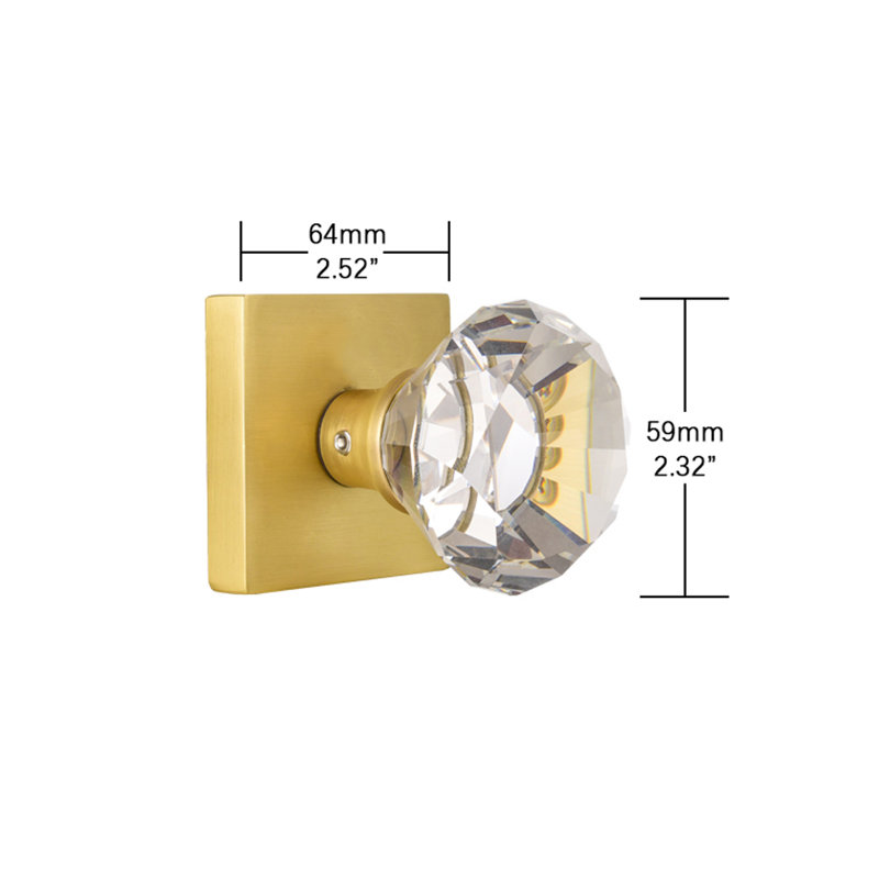 Coolnews Retro Elegant Series Crystal Dummy Door Knob, Brass