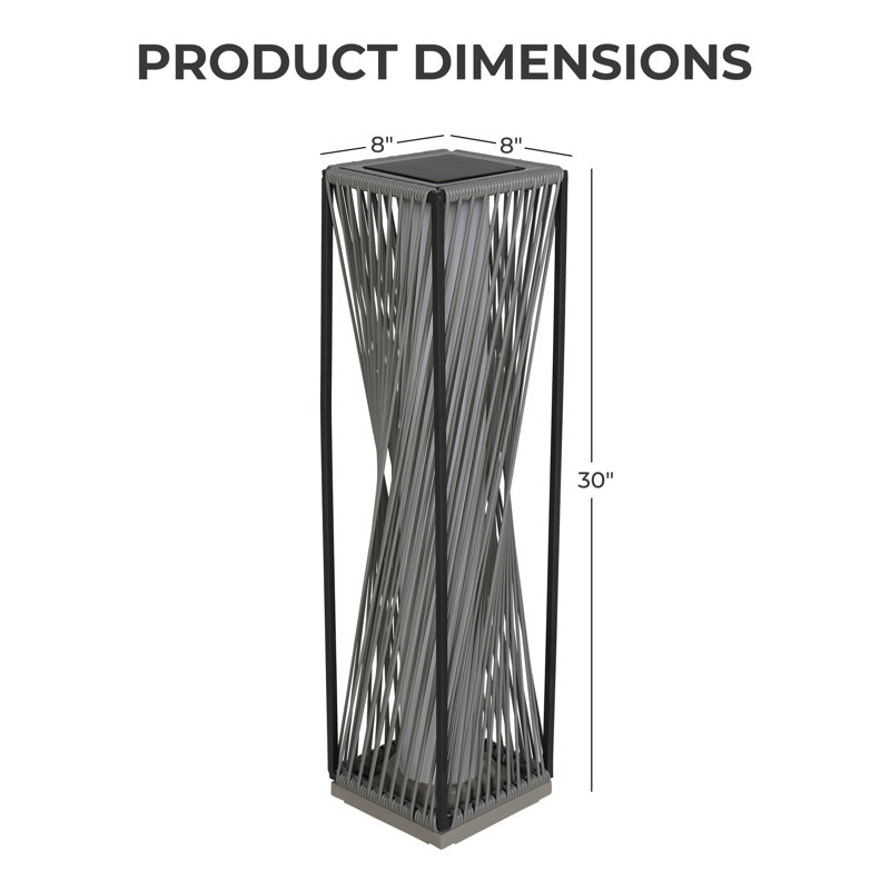 Lampe sur pied d'extérieur à DEL à énergie solaire intégrée 30 po Dazzle, Gris