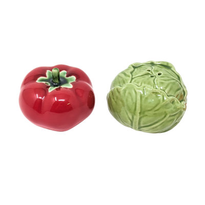 Ensemble salière et poivrière tomate et chou