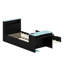 Lit de détente tout-en-un avec lit gigogne rétractable, bureau d'étude, bande à DEL intelligente et prises de courant USB-1858100608